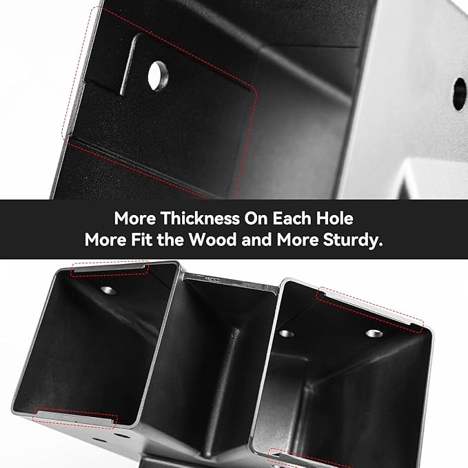 ABUSA Heavy Duty Swing Sets Brackets Including 2 Black A-Frame Swing Set Brackets and 4 Black Swing Hangers for Playground Equipment Mounting Parts Hardware Included (Black)