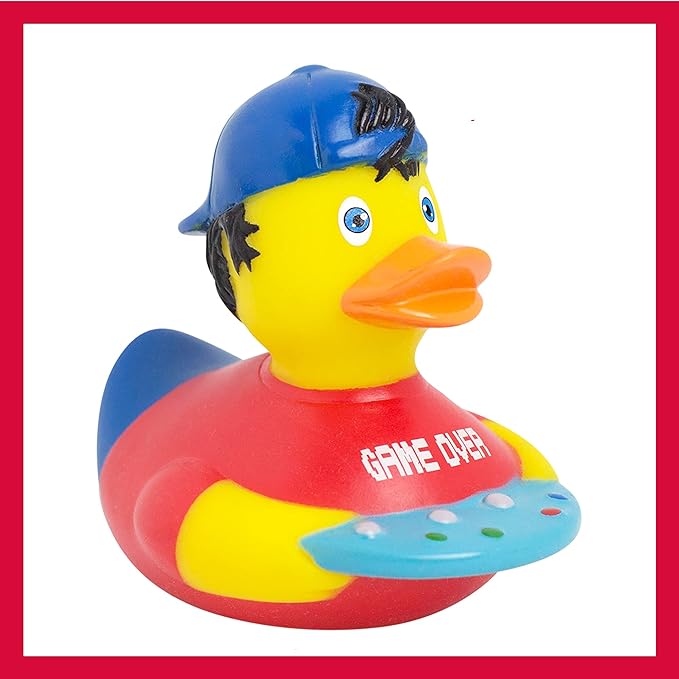 Gamer Boy Rubber Duck Bath Toy | Safe for All Ages | Collectable 100's to Choose | 3 x 3.5 x 3