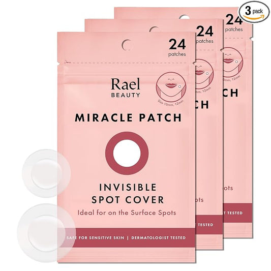 Rael Pimple Patches, Miracle Invisible Spot Cover - Hydrocolloid Acne Pimple Patch, Absorbs Zits & Blemish, Korean Skin Care, 2 Sizes (72 Count)