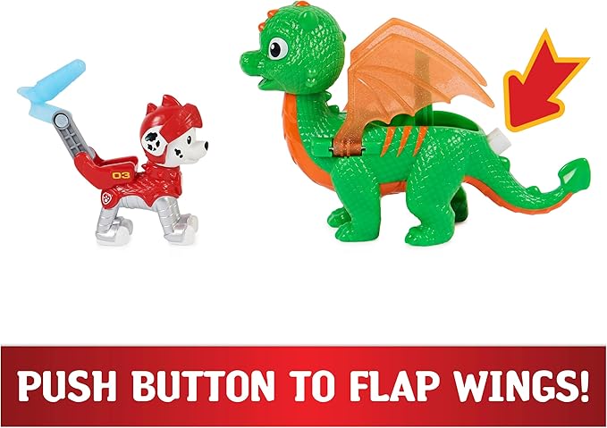 Paw Patrol, Rescue Knights Marshall and Dragon Jade Action Figures Set, Kids Toys for Ages 3 and up