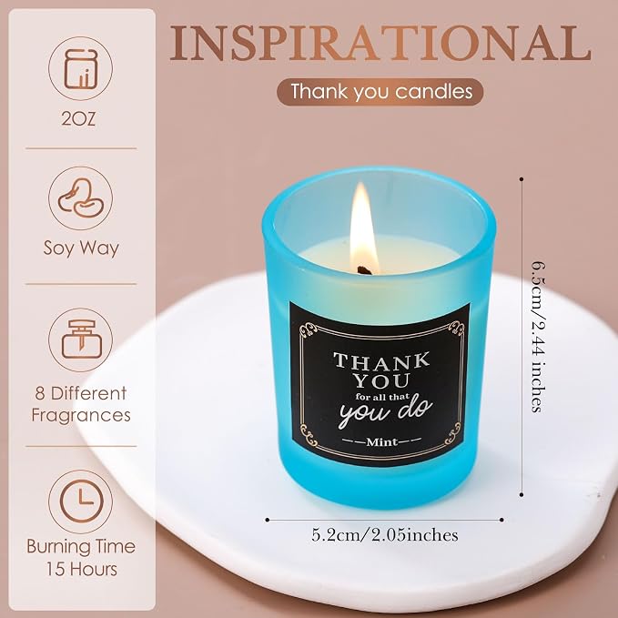 MTLEE 16 Pack Scented Candles Gifts Set Aromatherapy Soy Wax Candles Bulk Scented for Women Men Birthday Bath Yoga Family Gatherings Festive(Motivational,Multicolor)