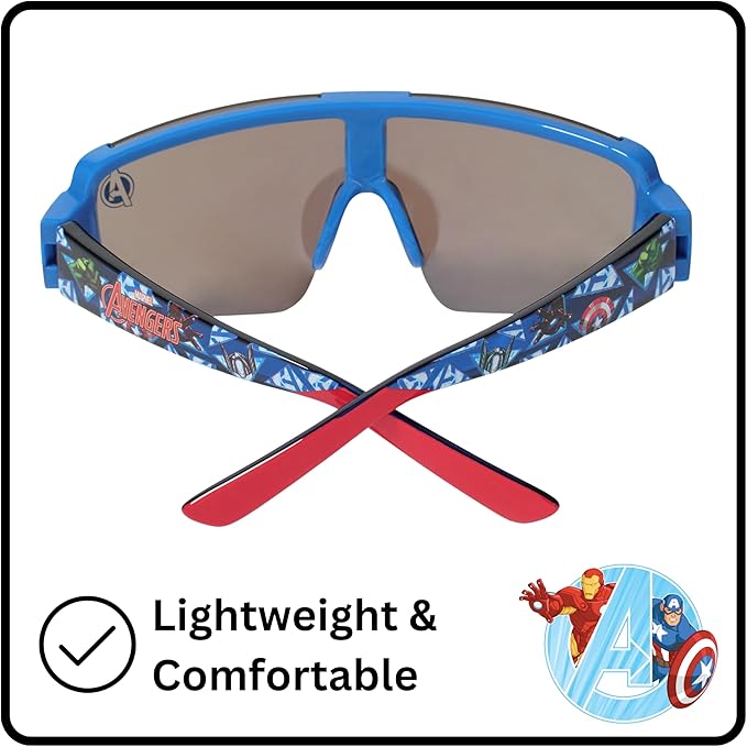 ARKAID Marvel Kids Sunglasses | Iron Man & Captain America Dress-Up Accessories | UV400 | One Size Fits Most Kids