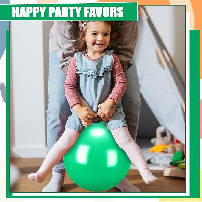 Kids Bouncy Hopper Ball with Handle Jumping Hopping Exercise Balls for Toddlers Boys Girls Indoor Outdoors Sports School Games Exercise Gifts(18 Inch,Green)