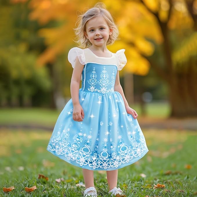 Meland Princess Dress Up - Princess Dresses for Girls with Princess Toys, Dress Up Clothes for Little Girls Pretend Play