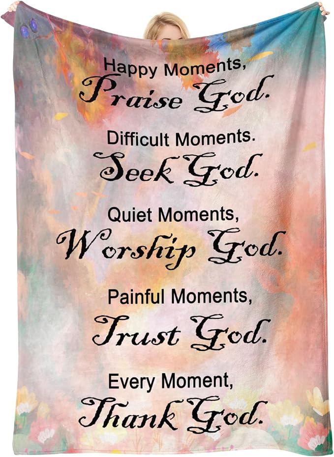 COMFAR Christian Gifts for Women Faith, Inspirational/Religious/Spiritual Gifts for Adults, Soft Throw Blankets for Women/Men, Personalized Blankets for Adults 40"x 50" (Pack of 2)