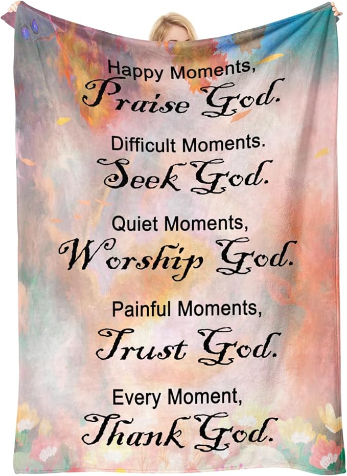 COMFAR Christian Gifts for Women Faith, Inspirational/Religious/Spiritual/Baptism Gifts for Adults/Girl, Soft Throw Blankets for Women/Men, First Holy Communion Gifts for Girls 40"x 50"