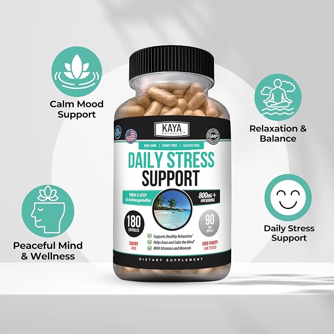 Kaya Naturals - Natural Herbal Support Vitamin Supplement are Designed to Help You find Balance and Relaxation in Your Daily Routine - Vitamin Supplement - 180 Capsules