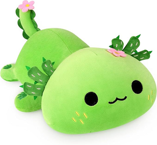 Onsoyours Cute Axolotl Cactus Plush, 19" Soft Large Stuffed Animal Salamander Big Plush Pillow, Kawaii Plushie Toy for Kids (Axolotl Cactus, 19")