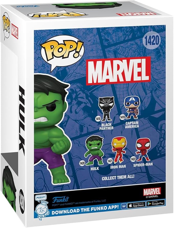 Funko Pop Marvel - Hulk - Marvel Comics - Collectable Vinyl Figure - Gift Idea - Official Merchandise - Toys for Kids & Adults - Superheroes Fans - Model Figure for Collectors and Display