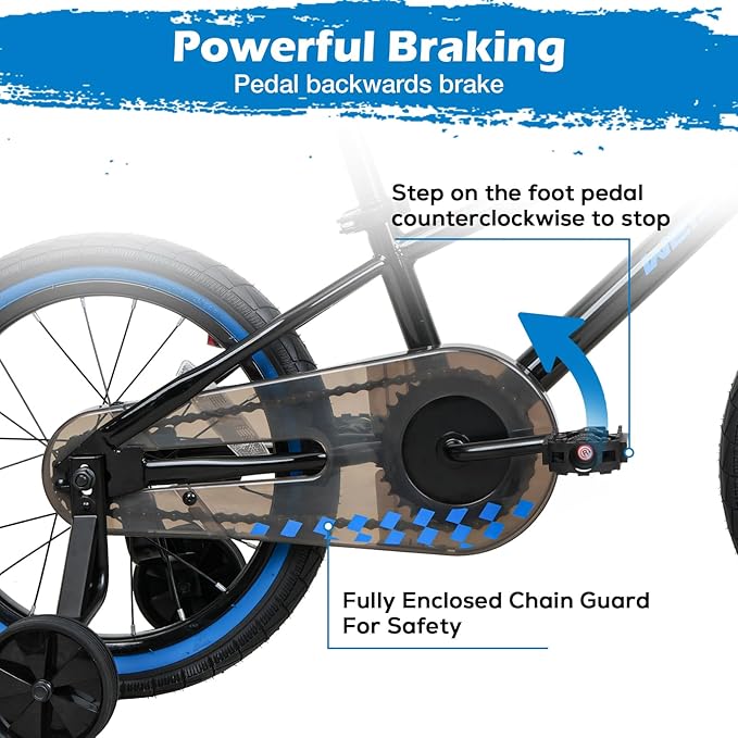 WEIZE Kids Bike,14 16 20 Inch Children Bicycle for Boys Girls Ages 3-12 Years Old, Rider Height 32-60 Inch, Coaster Brake, Multiple Color Options