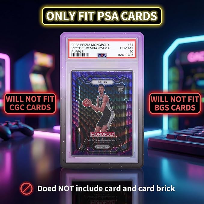 NAKIS Slab Guard for PSA Graded Cards, 5-Pack TPU Slab Protector Graded Guard Bumper Guard for PSA Graded Card Only, Gradient Color Glitter Limited Edition, (5) Multi-Color Combination 4
