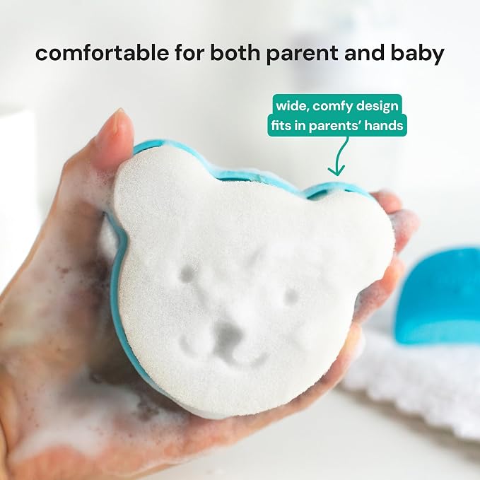 oogiebear Cradle Cap Brush Kit for Babies – Gentle and Safe Scalp Massage Care with Sponge, Brush, and Comb for Newborns and Babies