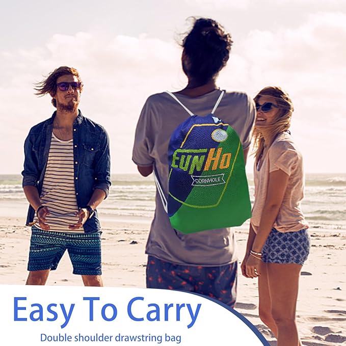 EunHo Regulation Cornhole Bags Set of 8 - Dual Sided Slick and Stick Cornhole Bean Bags for Tossing Game Professional All Weather Pro Corn Hole Bags with Tote Bag