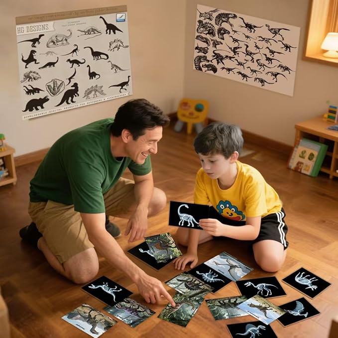 16 Animal X-Ray Set, Educational Science Kit for Kids to Explore Bone Structures for Lightstand Accessories, Light and Shadow Areas (Dinosaur Series)
