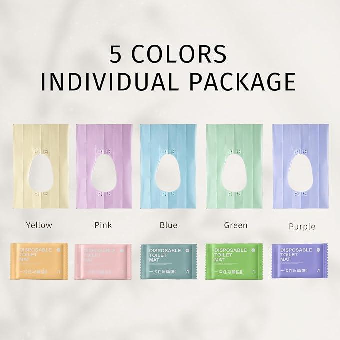 Toilet Seat Covers Disposable,Faster use-Sticker Free XL Waterproof Toilet Seat Cover for Adults and Kids Potty Training(Colorful)