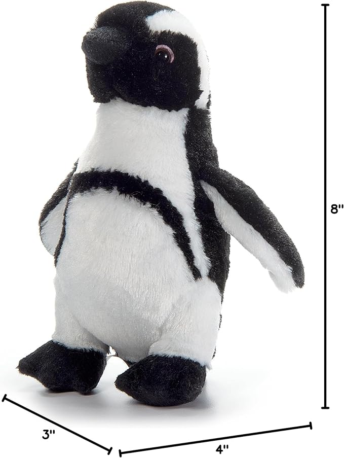 The Petting Zoo African Blackfoot Penguin Stuffed Animal Plushie, Gifts for Kids, Scoopz Zoo Animals, Penguin Plush Toy 8 Inches