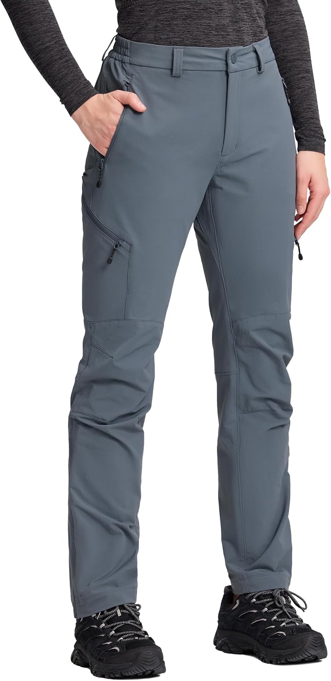 Pioneer Camp Women's Hiking Cargo Pants Water Resistant Ripstop with 4 Zip Pockets Quick Dry Climbing Softshell Trail Travel