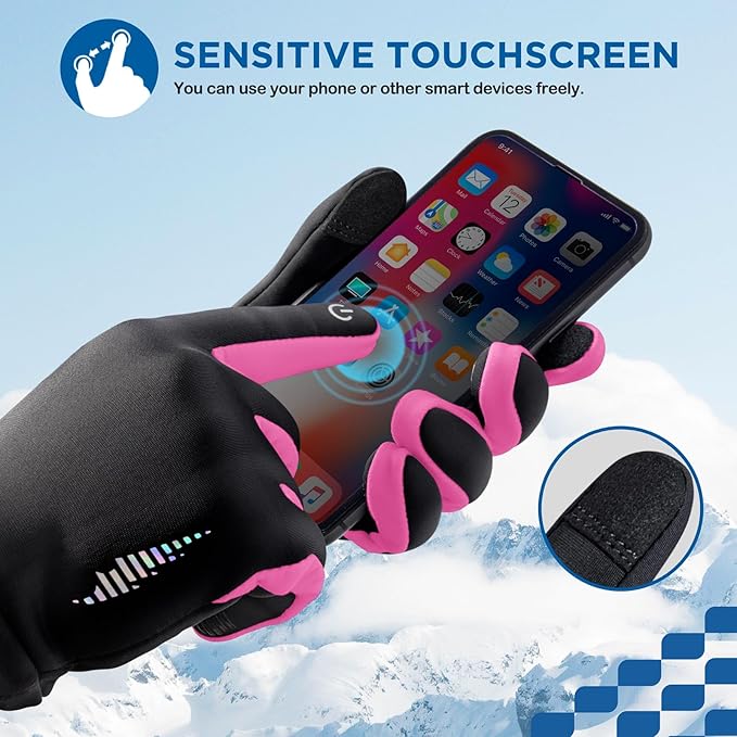 SIMARI Kids Winter Gloves Touchscreen Warm Thermal Water-Resistant for Boy Girl Running Cycling Snow Skiing in Cold Weather