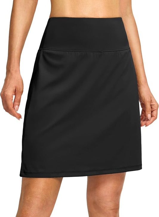 G Gradual 19" Skorts for Woman with Pockets High Waist Golf Skirt | Lightweight, Stretchy, Breathable, Tummy Control, Built-in Shorts, Athletic, Tennis, Pickleball, Casual Summer