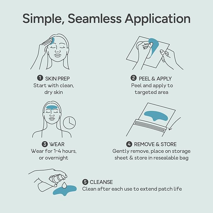 Reusable Silicone Anti-Wrinkle Patches for Forehead & Frown | Hypoallergenic, Moisturizing & Hydrating Patches for Creases, Fine Lines & Expression Lines | 2 pack (2 sets) | Up to 20 Uses