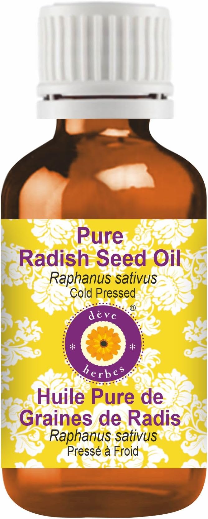 Deve Herbes Pure Radish Seed Oil (Raphanus sativus) Cold Pressed 5ml (0.16 oz)