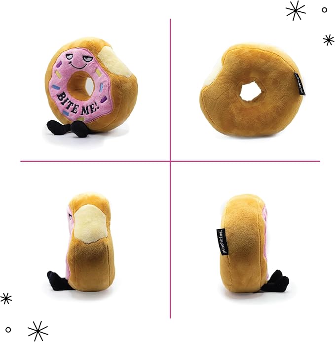 Donut Plushie - Bite Me Sassy Donut Plush, Gift for Friends, Food Plush Toy for Gifting