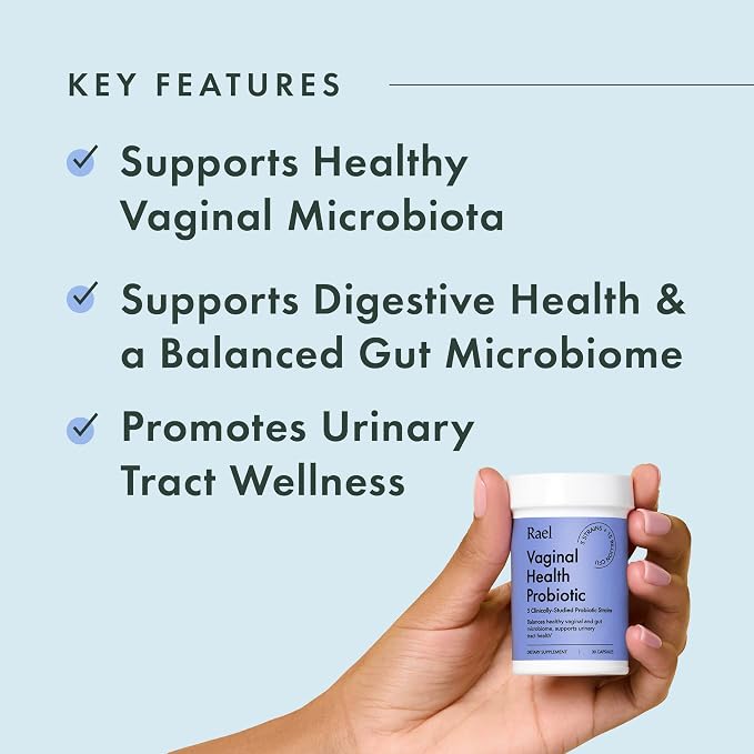 Rael Probiotics for Women pH Balance Supplement Vaginal & Gut (30 Servings) | Prebiotics, Vitamin D, Gluten-Free, Overall Urinary & Vaginal Health Support, Gut Health, Wellness, Immune Support