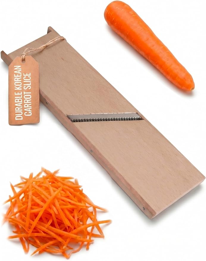 Small Wooden Stainless Steel Slicer Grater -2.56 x 10.63 Inches - Cutter Shredder For Korean Carrot Russian Salad by SHSH trade group