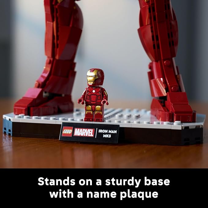 LEGO Marvel Iron Man Mark 3 Collectors’ Edition Building Set - Poseable Super Hero Construction Kit W/Mark 3 Minifigure for Adults, Ages 18+ - Collectible Gift Idea for Birthdays - 76344