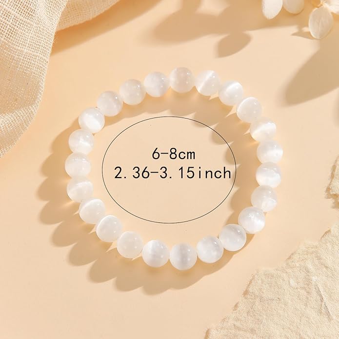 Crystal Vibe 8mm Beaded Bracelets For Women Men - Healing Crystal Bracelet - Adjustable Size