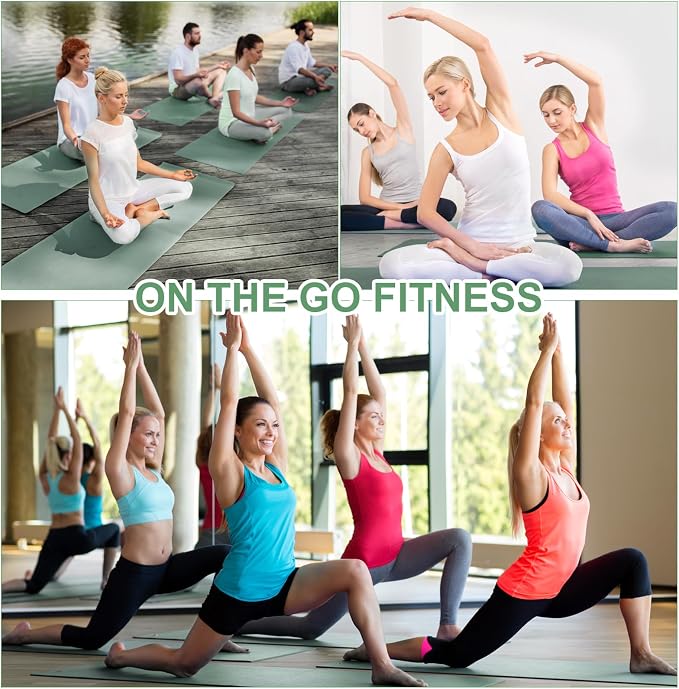 3 mm Thin Yoga Mats Bulk, Lightweight PVC Exercise Mats Non Slip Workout Fitness Pads for Yoga Pilates Stretching Classes Gym Home Studio, Easy to Clean