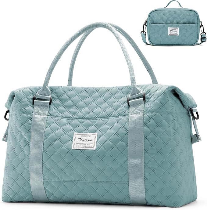 Travel Duffel Bag, Carry On Overnight Weekender Bags for Women | Travel Bag with Wet Pocket & Trolley Sleeve, For Spirit Airlines 18x14x8 Personal Item Bag