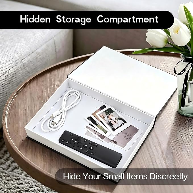 Decorative Faux Books Storage Box, Modern Stacked Books for Shelf & Table Decor, Multi-Functional Ornament for Photo Storage & Living Room Decoration