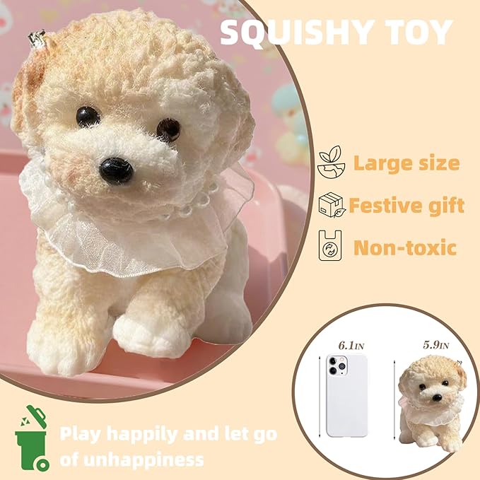 Taba Squishy Toys -Ultra-Soft Squishy Stress Relief Toys for Kids Adults,Anxiety Relief Party Favors Gifts,Handmade Squishy Dog Stress Relief Toy for Girls & Boys