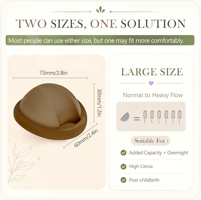 YTYOMUR Reusable Menstrual Disc - Soft & Comfortable, Leakproof Menstrual Cup Alternative - Pack of 2 (Large Size)