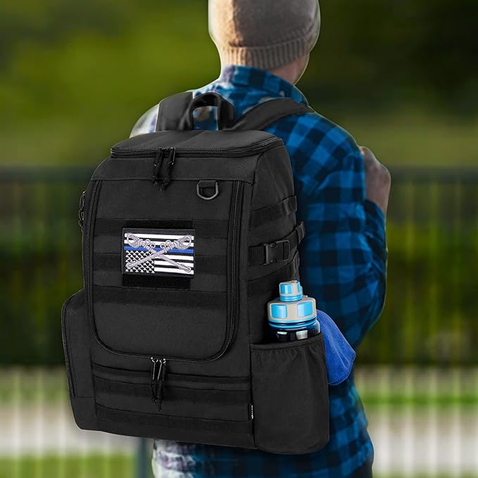 DSLEAF Disc Golf Bag with 24-26 Discs Capacity, Disc Golf Backpack with Two Sidewall Supports and Molle Webbing for Beginner, Hobbyist, Adults and Teenagers