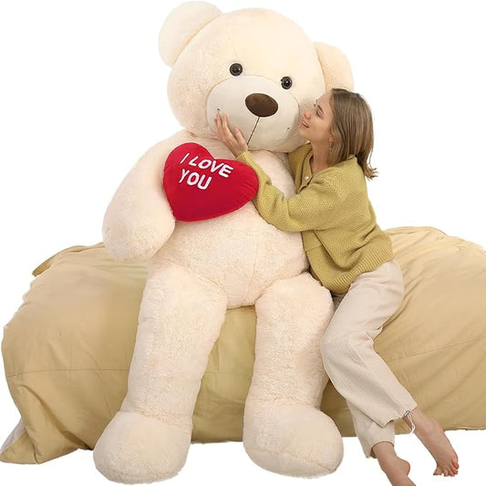 Tezituor Giant Teddy Bear Stuffed Animals 6 Feet - “I Love You”Red Heart Human Size Teddy Bear for Girlfriend,Boyfriend,Birthday,Anniversary,Valentines,or Long Distance
