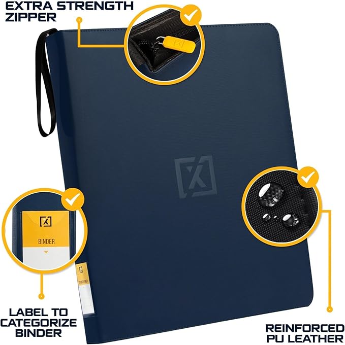 X PRO Top Load Card Binder - Compatible with Top-loading Card Cases - Fits 252 | 20 Premium Loaders Included | 9-Pocket Ringless Double-Sided Pages | Storage for TCG & Sports Cards