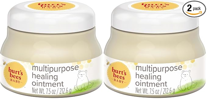 Burt's Bees Baby 100% Natural Origin Multipurpose Healing Ointment, Face & Body Baby Ointment – 7.5 Ounce Tub (Pack of 2)