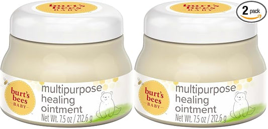 Burt's Bees Baby 100% Natural Origin Multipurpose Healing Ointment, Face & Body Baby Ointment – 7.5 Ounce Tub (Pack of 2)