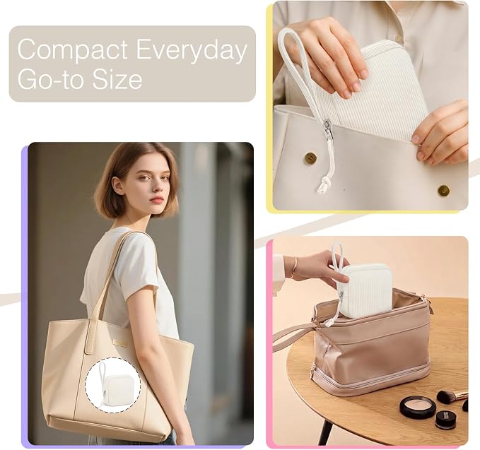 Corduroy Period Pouch for Women, Cute Sanitary Pad Pouch with Zipper, Portable Tampon Holder for Purse, Sanitary Napkin Storage Bag for Travel (Beige)