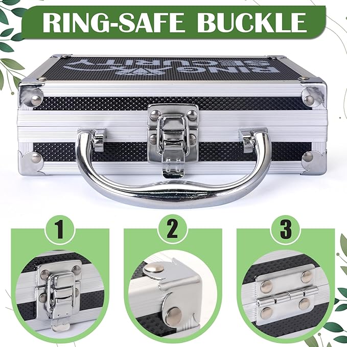 Ring Security Wedding Ring Bearer Case Adventure Set - 7.09" Box Suitcase with Metal Badge | Ideal for Bearer Gifts, Themed Parties & Spy Game Treasure Storage (Black)