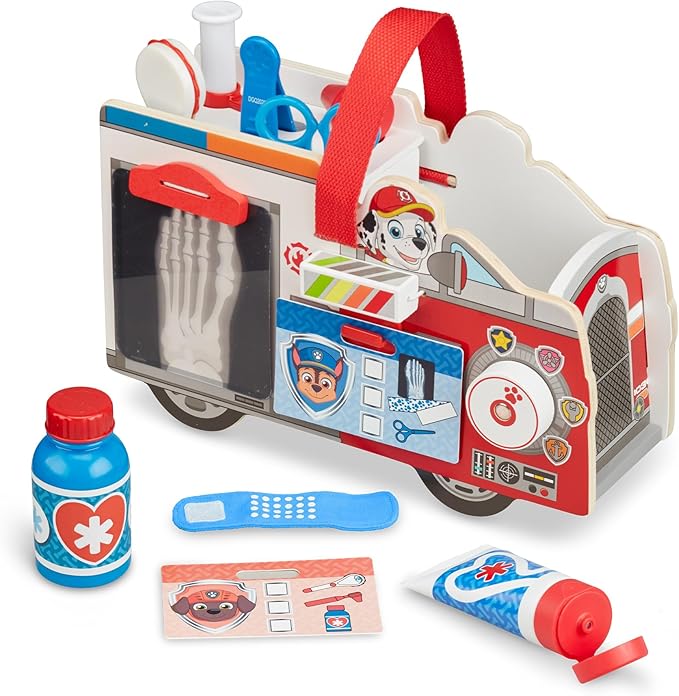 Melissa & Doug PAW Patrol Marshall's Wooden Rescue EMT Caddy (14 Pieces)