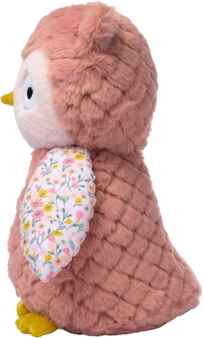 Lambs & Ivy Little Garden Textured Floral Plush Owl Stuffed Animal Toy - Twiggy