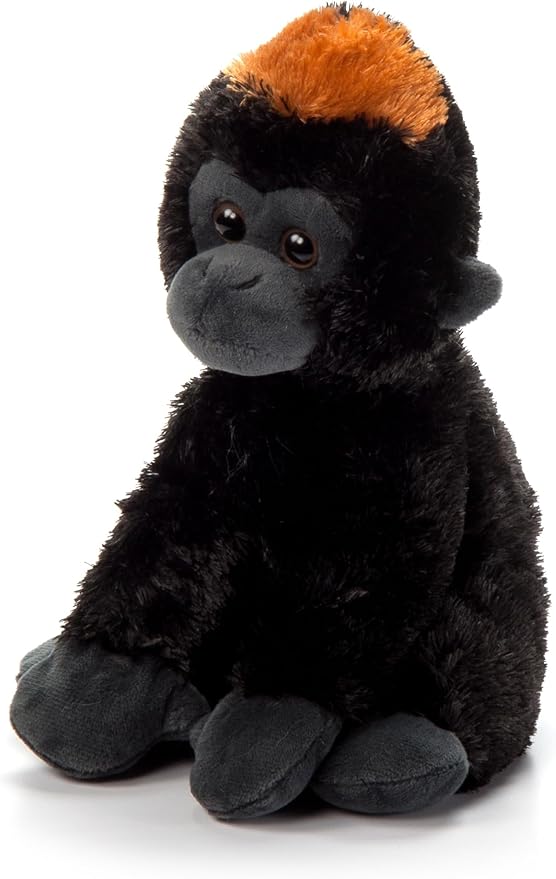 The Petting Zoo Gorilla Stuffed Animal Plushie, Gifts for Kids, Scoopz Wildlife Animals, Black Gorilla Plush Toy, 8 inches