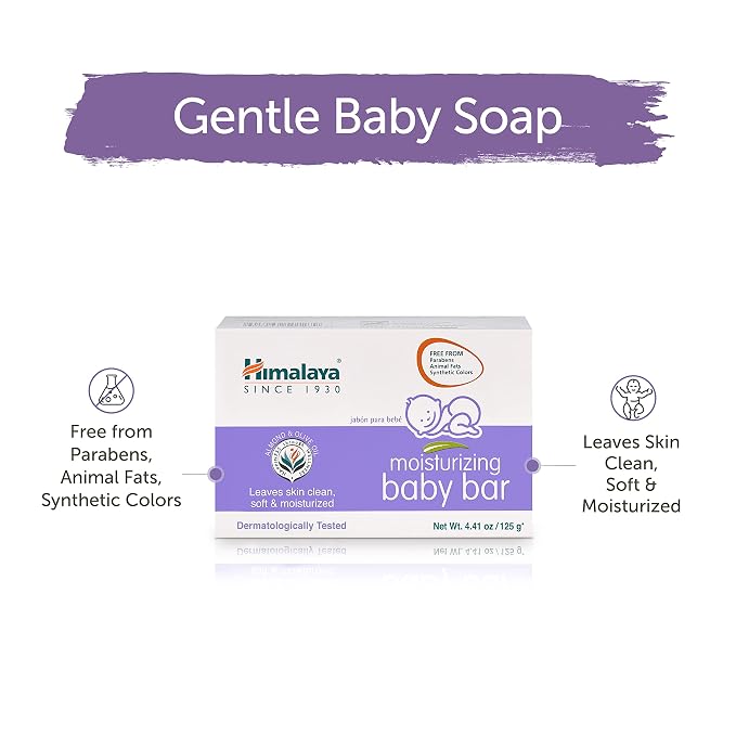 Himalaya Moisturizing Baby Bar with Olive & Almond Oils, 4.41 Ounce