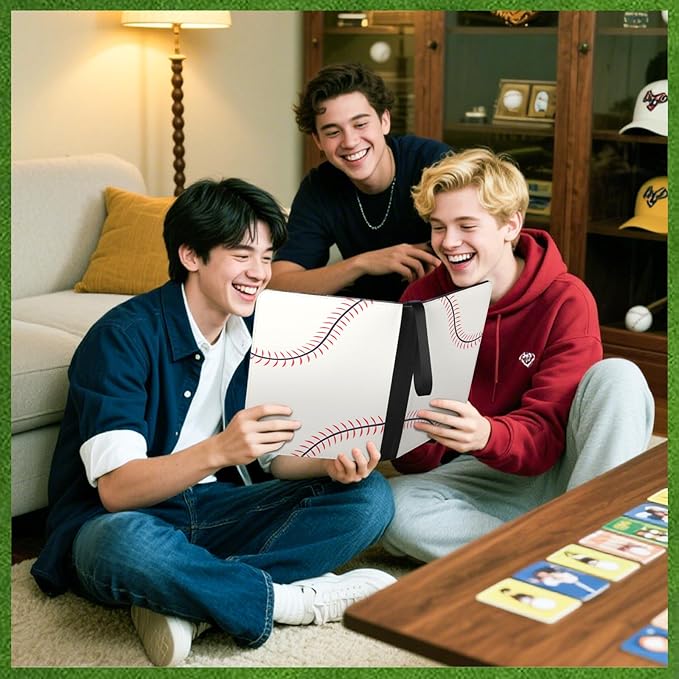 POKONBOY 9 Pocket Baseball Card Binder for 900 Cards, Trading Card Binder Collection Album Holder with Sleeves for Football Sports Games Cards
