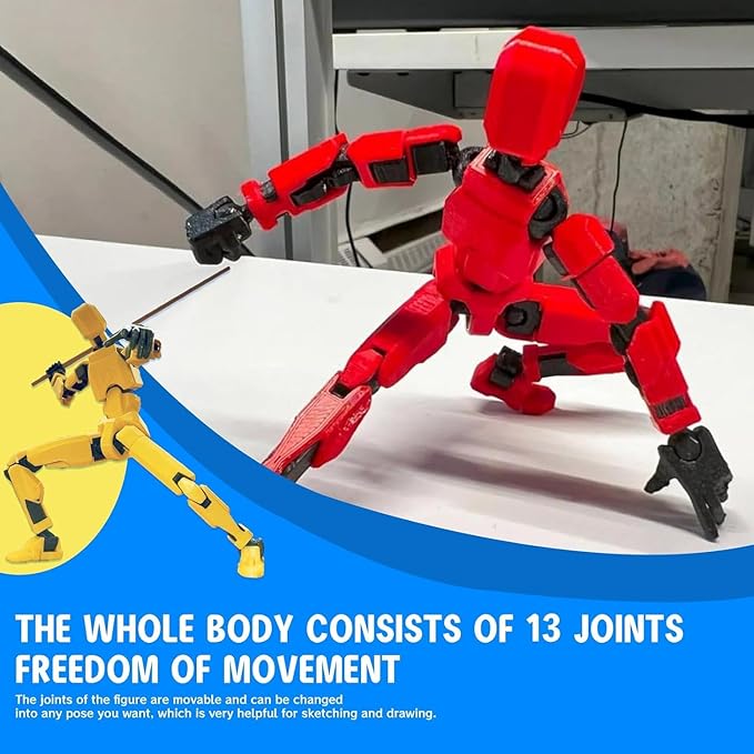 MerryXD T13 Action Figure,Assembly Completed Dummy Nova Titan Lucky 13 Action Figure 3D Printed Multi-Jointed Movable Toy Grow in The Dark Blue