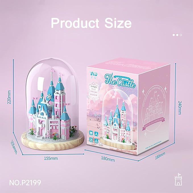 Castle Building Set, Mini Bricks Bonsai Building Block Set, 1743 Pieces Micro Bricks Collectible Ideas Building Blocks for Adult Kids Ages 14 and up