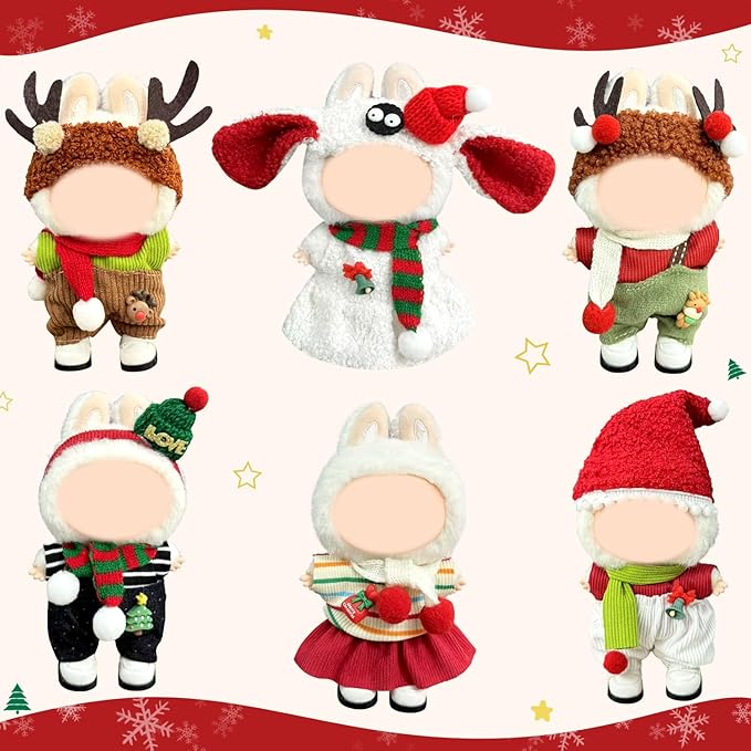 Doll Clothes 17cm/15cm Outfit Set Party Clothes High-End Fashion Outfits Suitable Accessories Christmas Cloak Halloween Premium Clothing 5.91-6.7 inch (No Doll) (LBB-259)